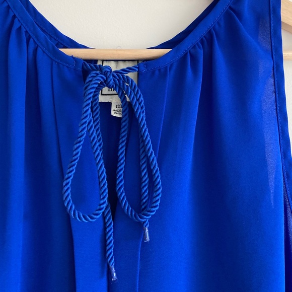 Royal Blue Sleeveless Blouse / Meraki - Picture 3 of 8